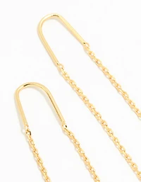 Gold Plated Cubic Zirconia Thread Through Earrings