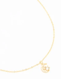 Gold Plated Cubic Zirconia Celestial Pendant Necklace