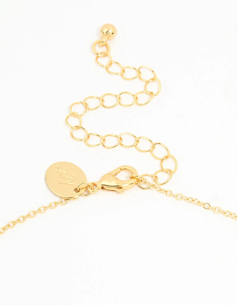 Gold Plated Cubic Zirconia Celestial Pendant Necklace