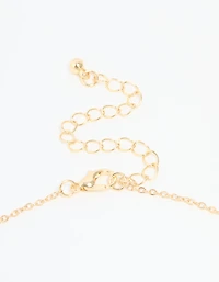 Gold Plated Cubic Zirconia Butterfly Pendant Necklace