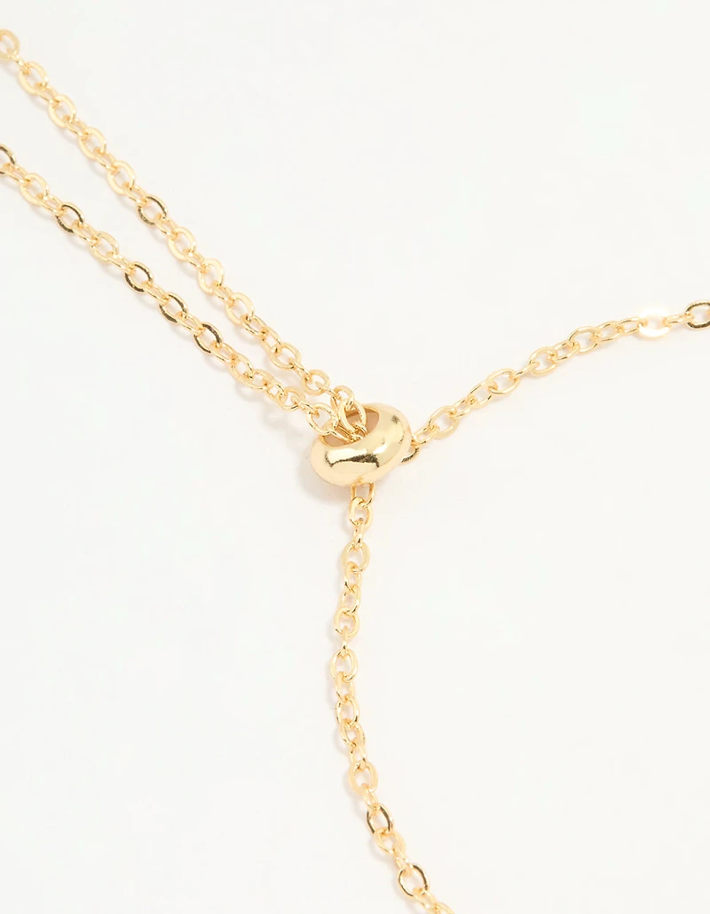 Gold Plated Cubic Zirconia Rondell Toggle Bracelet