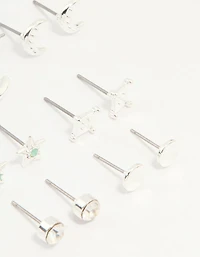 Silver Celestial Hoop & Stud Earrings 12-Pack