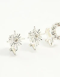 Silver Star & Moon Clip-On Earrings 4-Pack