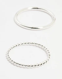 Silver Thick Simple Stacking Rings 12-Pack