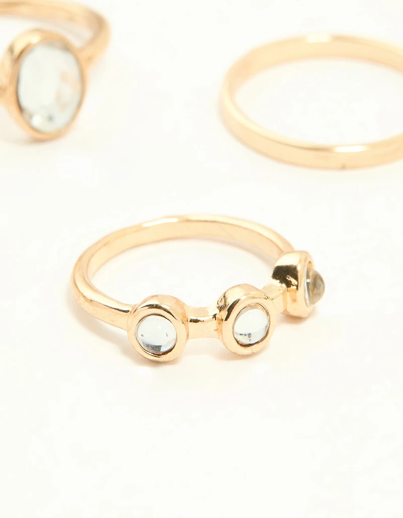 Zigzag en or Diamante & Anneaux empilables torsadés pack de 8