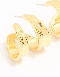 Gold Plated Double Hoop Earrings
