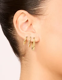 Gold Plated Oval Hoops 3-Pack
