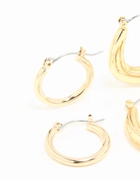 Gold Plated Oval Hoops 3-Pack