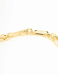 Gold Plated Heart Pendant Chain T & O Necklace