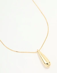 Gold Plated Teardrop Pendant Necklace
