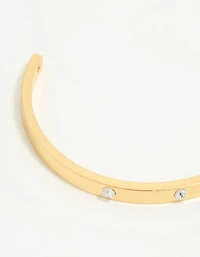 Gold Plated Diamante Wrist Cuff