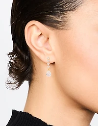 Gold Cubic Zirconia Mini Pear Drop Earrings