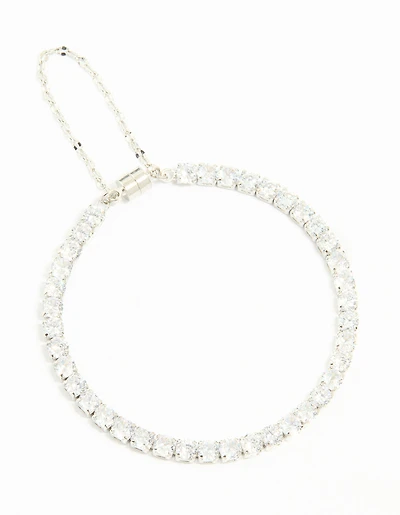 Silver Cubic Zirconia Tennis Bracelet