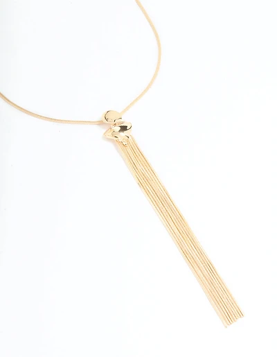 Gold Long Tassel Necklace