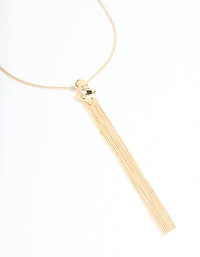 Gold Long Tassel Necklace