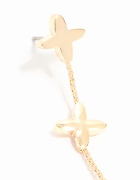 Gold Chain Flower Drop Earrings