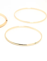 Gold Smooth Multi-Sized Bangles 6-Pack