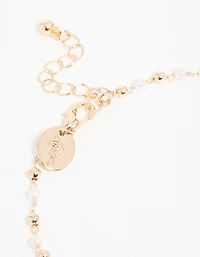 Gold Pearl Disc & Twisted Anklets 3-Pack
