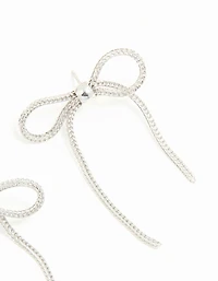 Silver Chain Bow Earrings