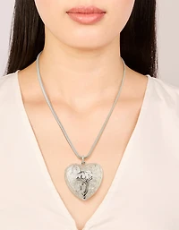 Silver Mega Heart Chain Necklace
