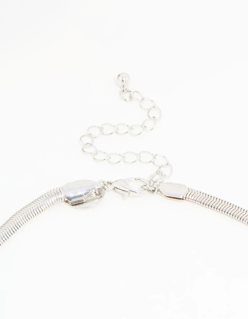 Silver Mega Heart Chain Necklace