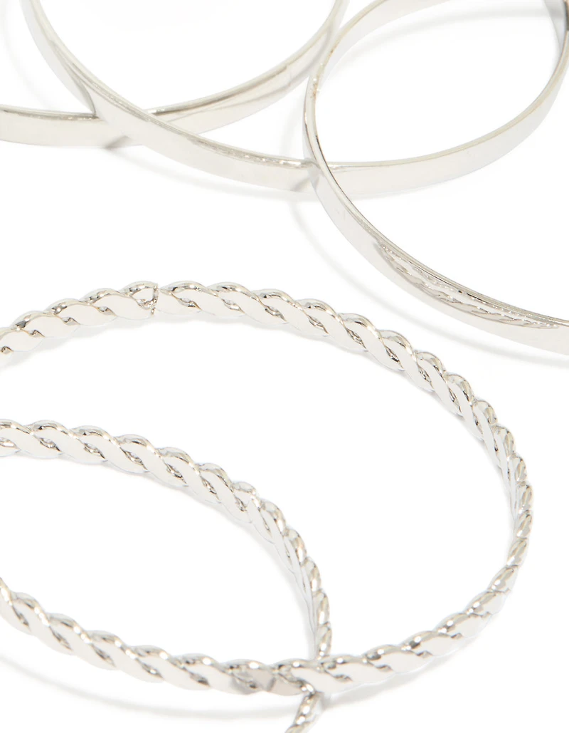 Antique Silver Molten Textured Bangles Pack