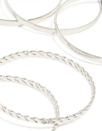 Antique Silver Molten Textured Bangles Pack