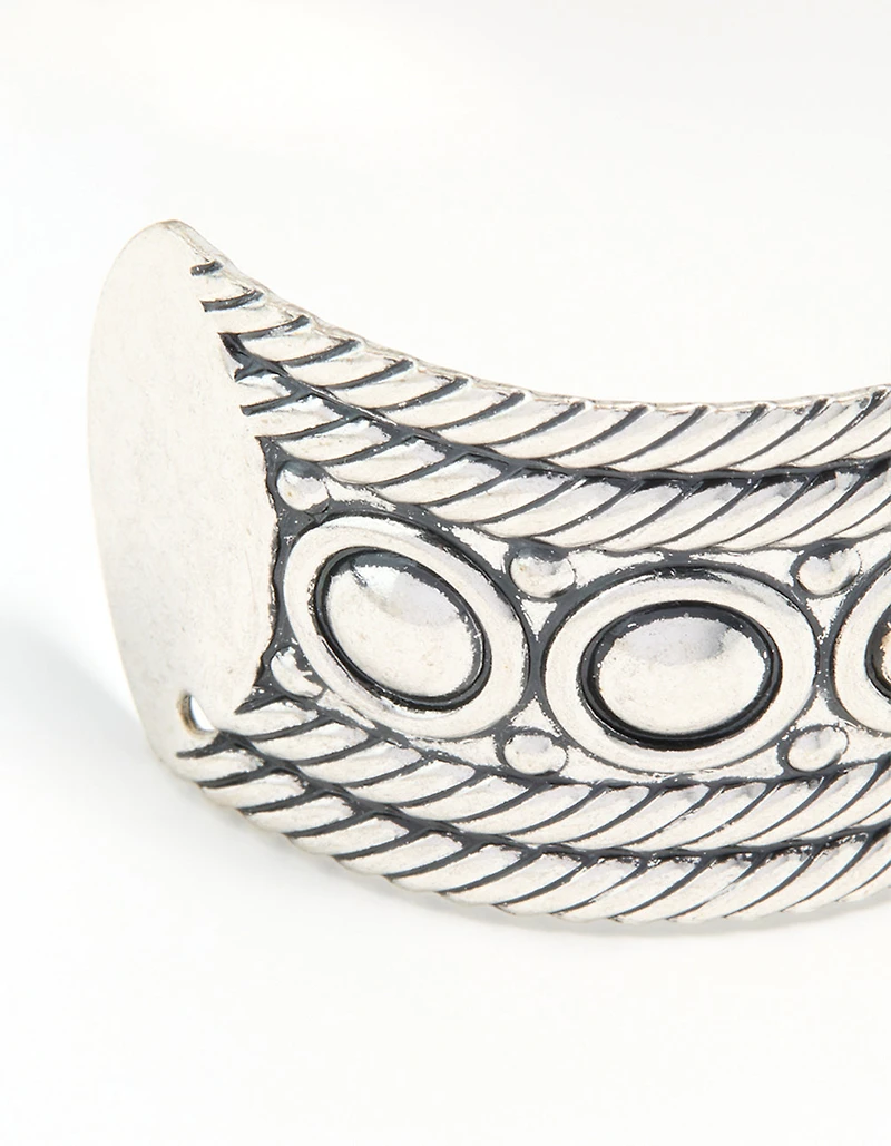 Antique Silver Stone Design Wrist Cuff