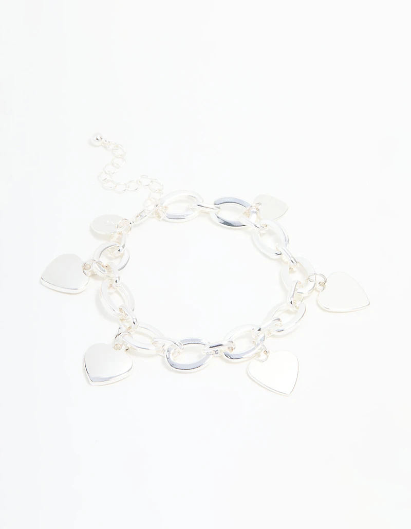 Silver Heart Charm Bracelet