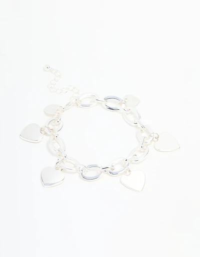 Silver Heart Charm Bracelet