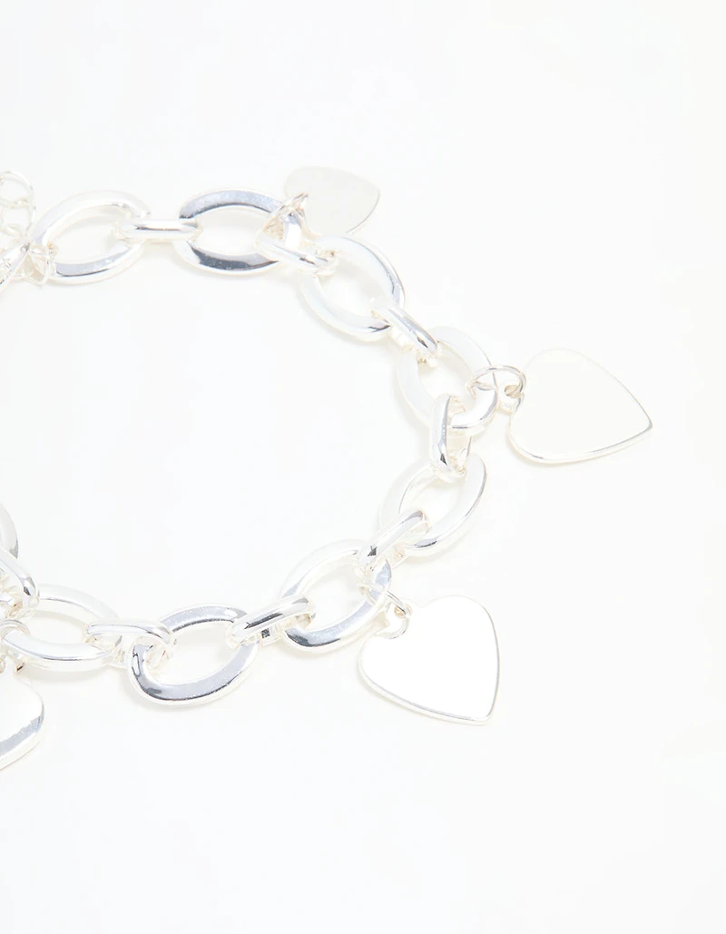 Silver Heart Charm Bracelet