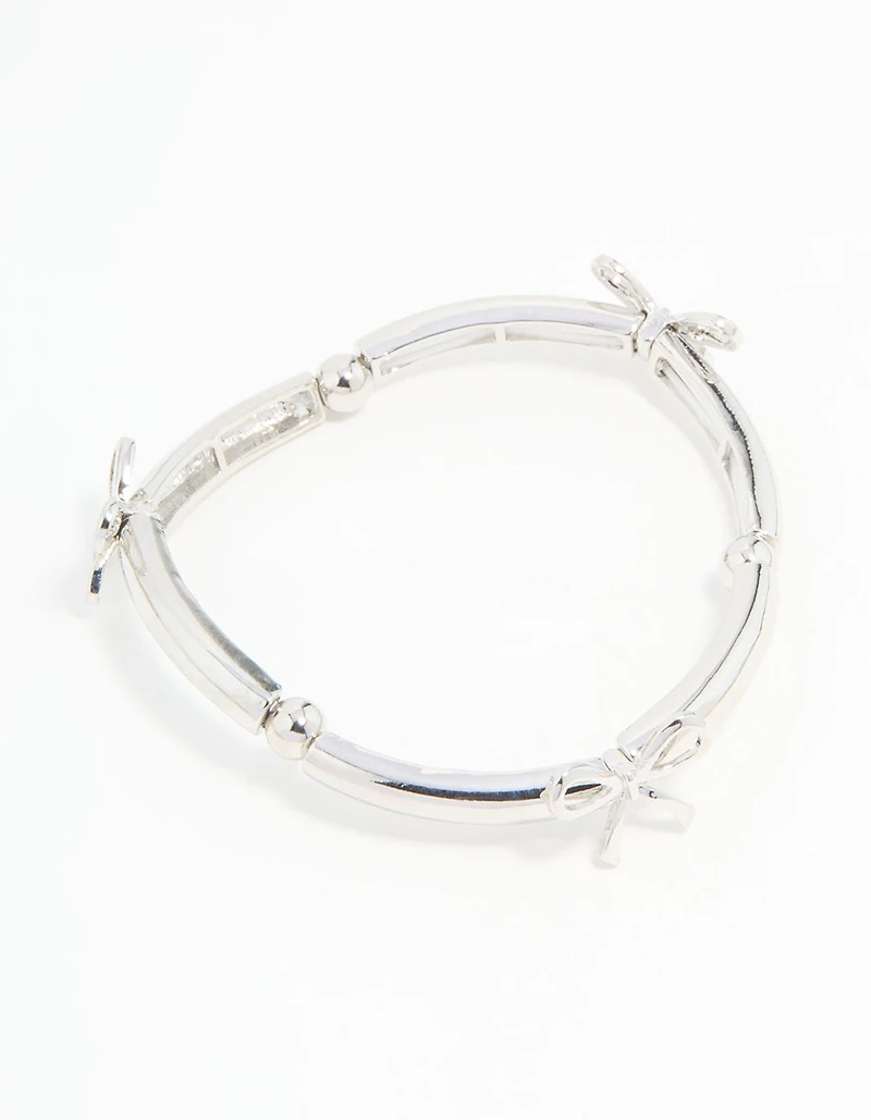 Silver Bow Stretch Bracelet