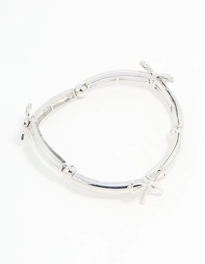 Silver Bow Stretch Bracelet