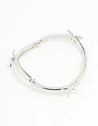 Silver Bow Stretch Bracelet