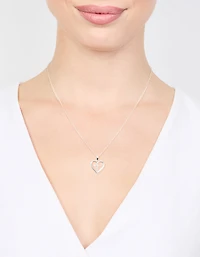 Silver Plated Heart & Cross Pendant Necklace