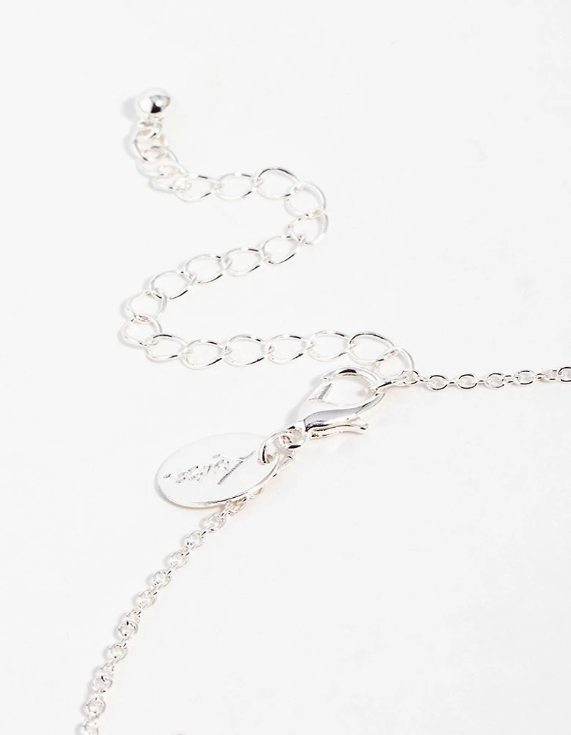 Silver Plated Heart & Cross Pendant Necklace