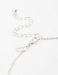Silver Plated Heart & Cross Pendant Necklace