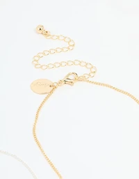 Mixed Metal Cubic Zirconia Cross Pendant Necklace Pack