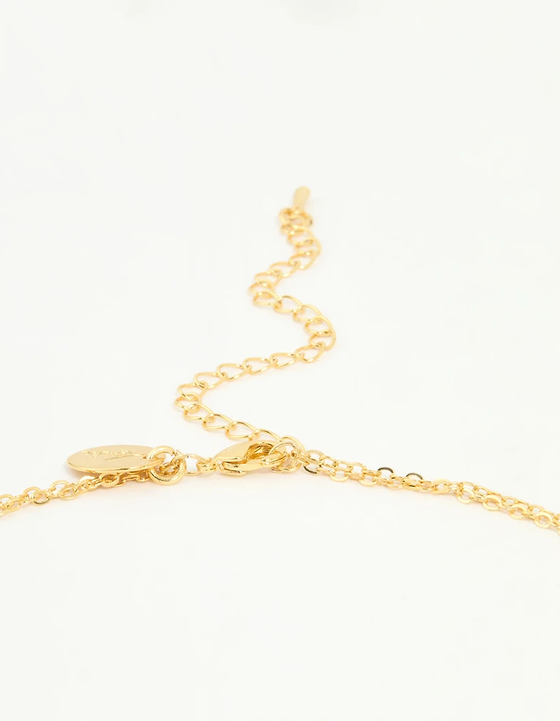 Gold Plated Diamante Cross Layered Necklace