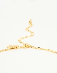 Gold Plated Diamante Cross Layered Necklace