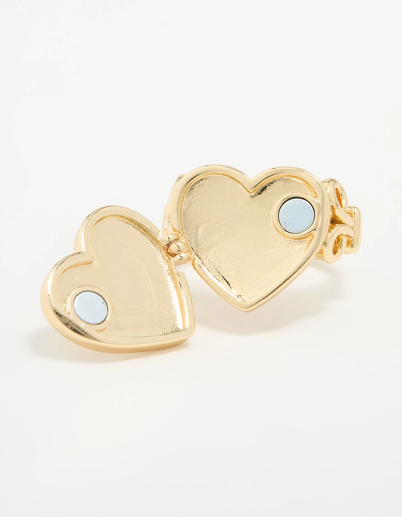 Gold Plated Heart Locket Ring