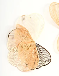 Gold Wire Petal Stud Earrings
