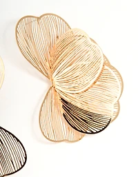 Gold Wire Petal Stud Earrings