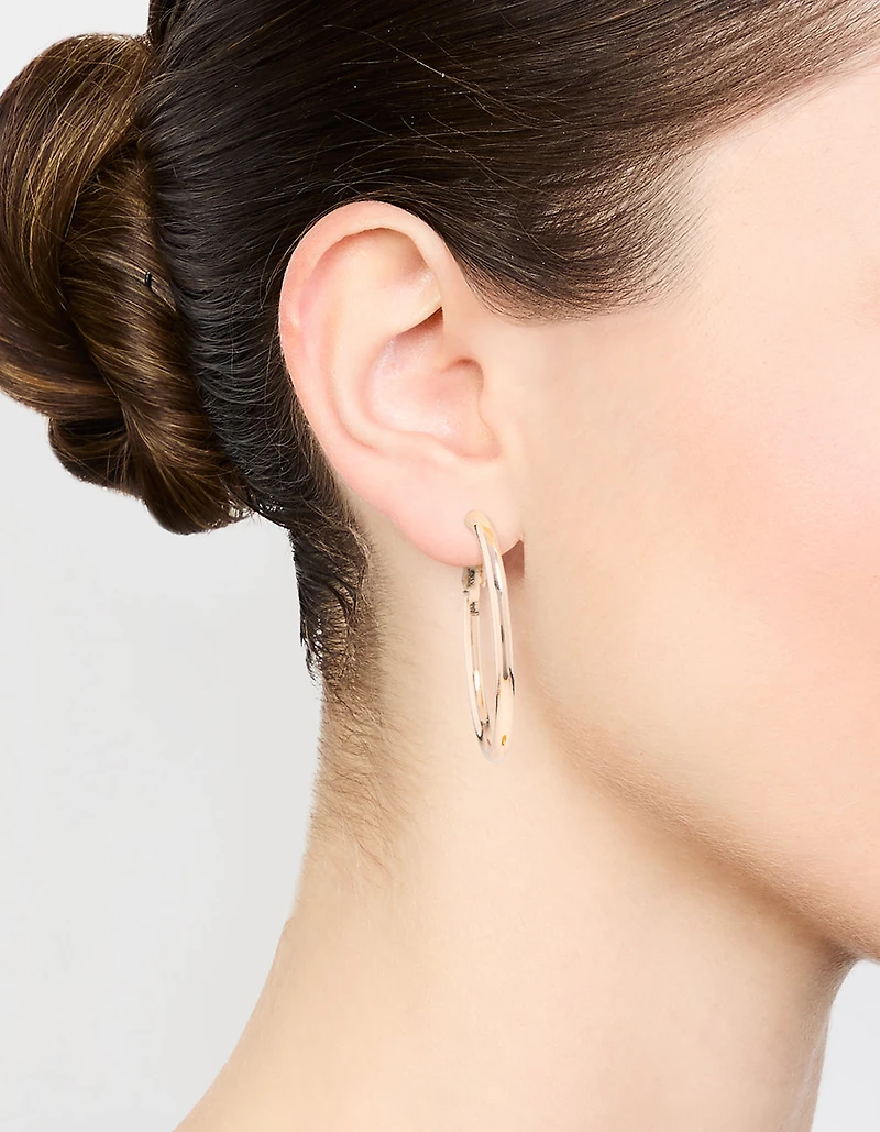 Rose Gold Narrow Hinge Hoop Earrings