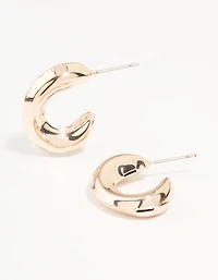 Rose Gold Bubble Small Open Hoop Earrings