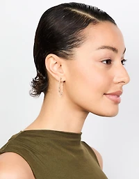 Rose Gold Molten Thin Hoop Earrings
