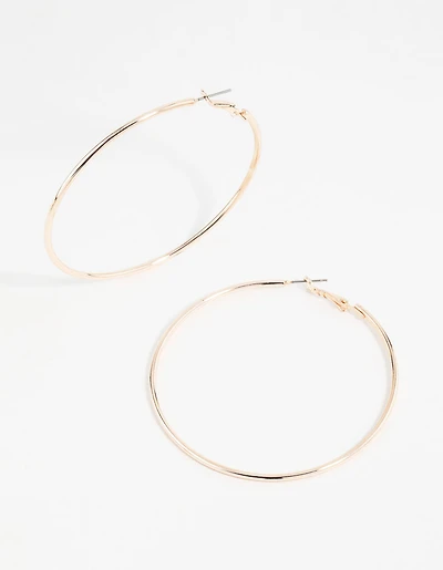Rose Gold Classic Hoop Earrings