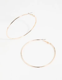 Boucles d’oreilles à cerceaux classiques en or rose