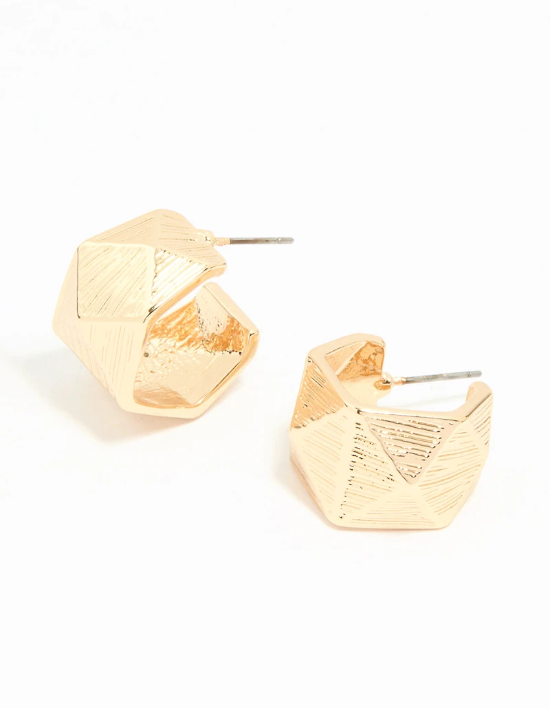 Gold Geometric Hoop Earrings