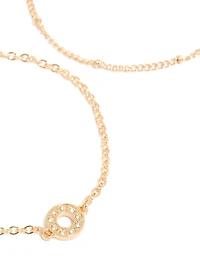 Gold Diamante Circle & Chain Bracelets 3-Pack
